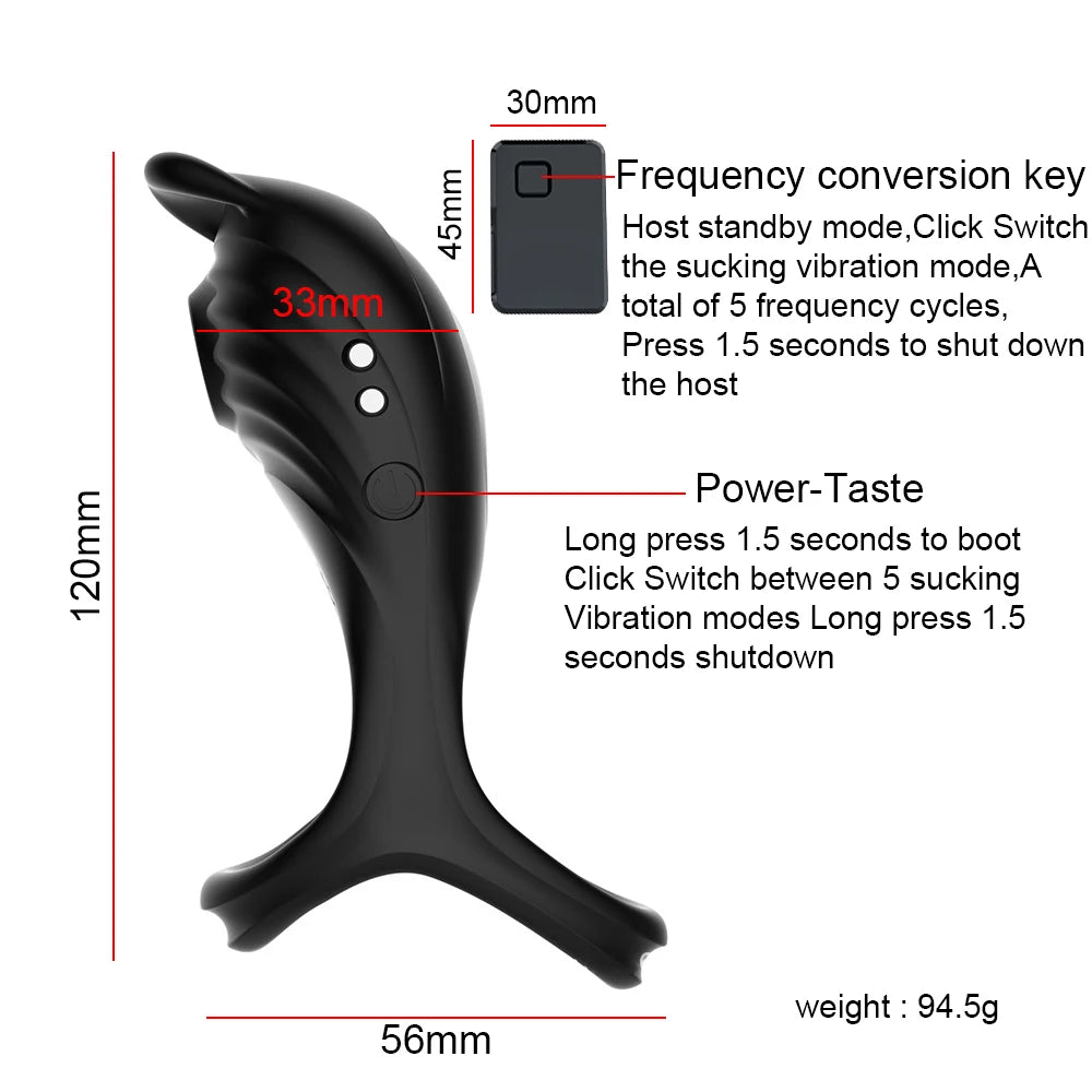 Remote Control Penis Ring Vibrator Sucking Licking Clitoris Stimulator Cock Ring Enlargement Sex Toy for  Adult Man & Couples