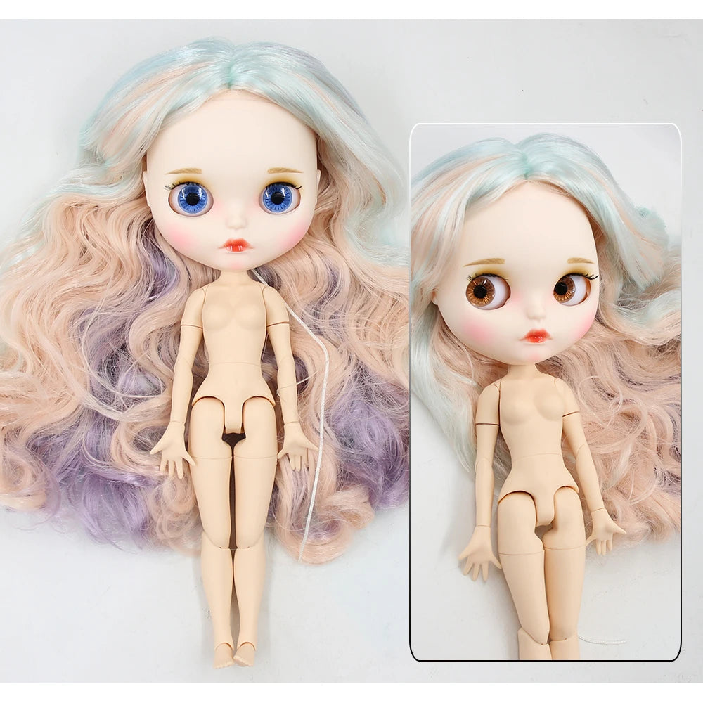 ICY DBS Blyth Doll 1/6 30cm toy bjd joint body matte face nude doll white skin random eyes colors anime girls