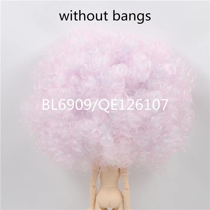 DBS blyth doll icy RBL scalp wigs for doll curly hair without bangs for DIY custom doll anime brown hair black hair white skin
