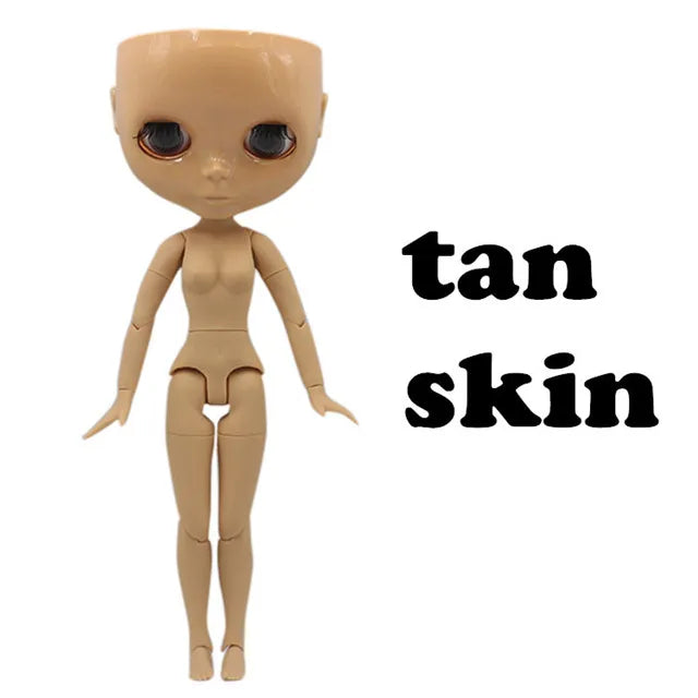 DBS blyth doll joint body bjd toy without makeup shiny face for cutom doll DIY anime girls