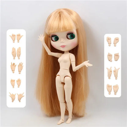 ICY DBS Blyth Doll 1/6 bjd 30cm toy joint body white skin shiny face nude doll