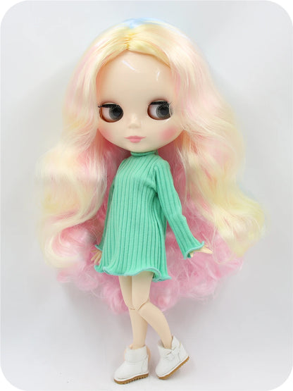 ICY DBS Blyth Doll toy 30cm bjd white skin joint body shiny face random eyes colors