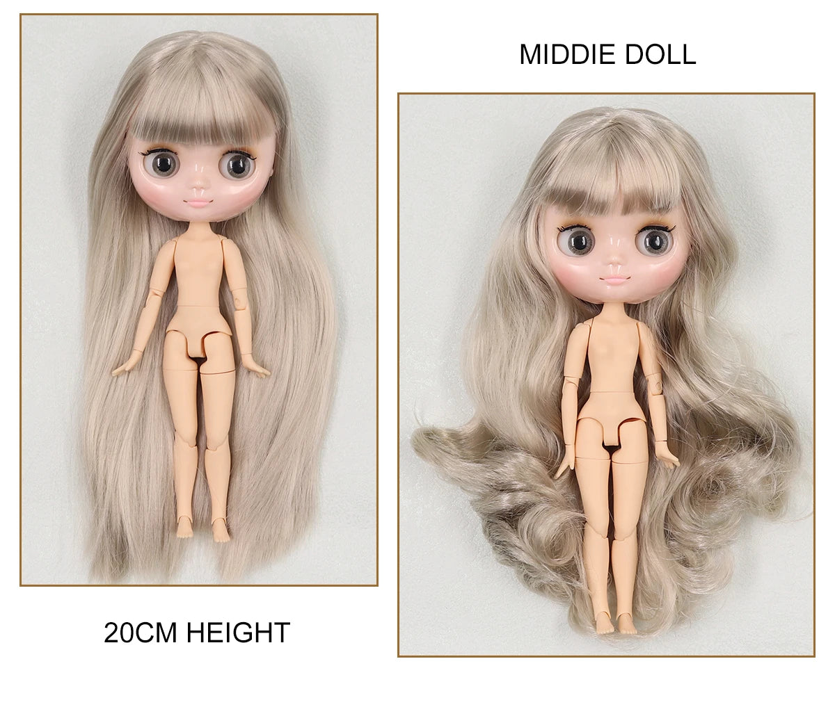 ICY DBS blyth middie doll 1/8 BJD shiny face long hair joint body 20cm toy girls gift