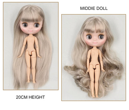 ICY DBS blyth middie doll 1/8 BJD shiny face long hair joint body 20cm toy girls gift