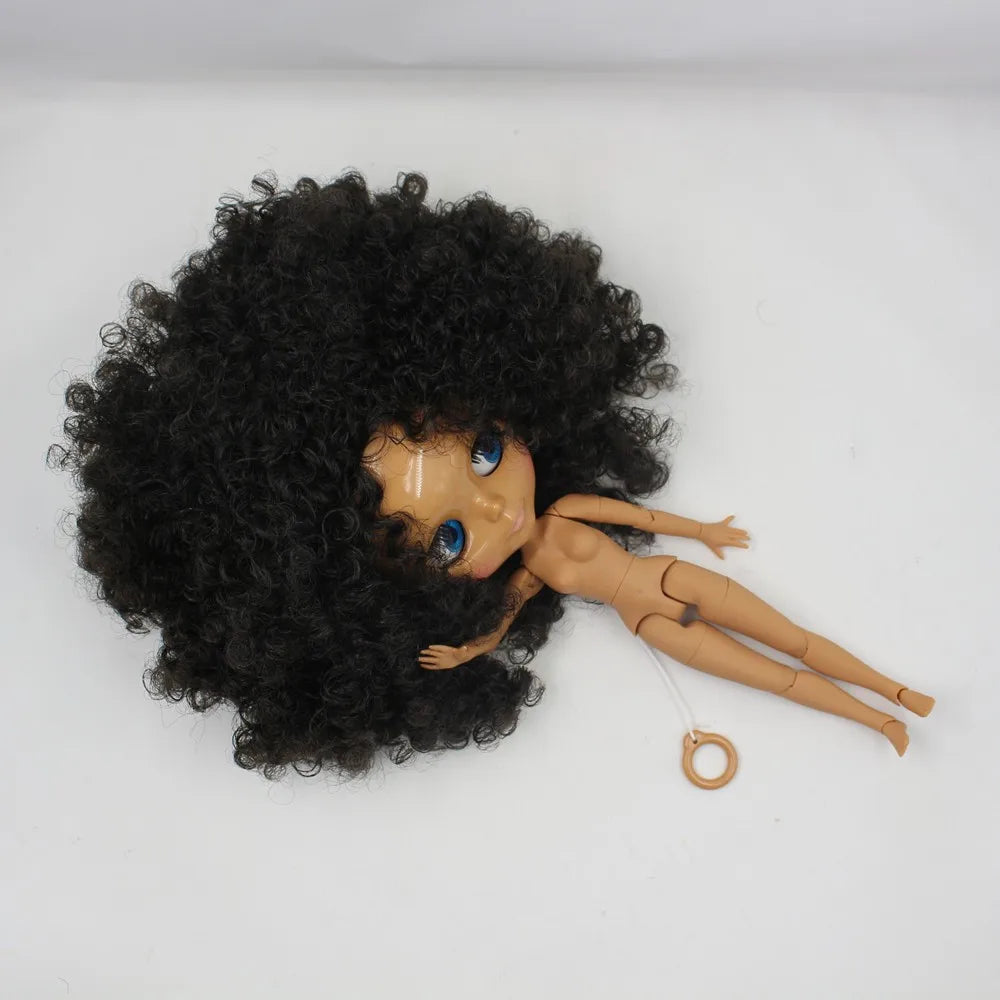 ICY DBS Blyth doll afro hair black hair dark skin joint body 1/6 bjd 30cm toy girls