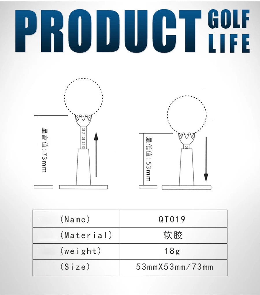 2 pcs Golf Tee AdjustaBle Soft Golf Ball Holder Anti-flying Self Standing Sport QT019
