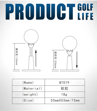 2 pcs Golf Tee AdjustaBle Soft Golf Ball Holder Anti-flying Self Standing Sport QT019