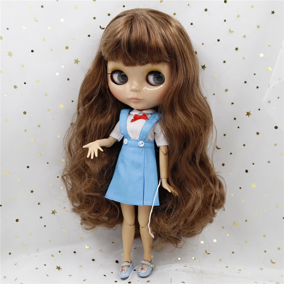 ICY DBS Blyth doll 1/6 bjd 30cm toy tan skin joint body shiny face with clothes shoes anime