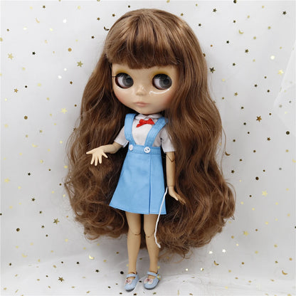 ICY DBS Blyth doll 1/6 bjd 30cm toy tan skin joint body shiny face with clothes shoes anime
