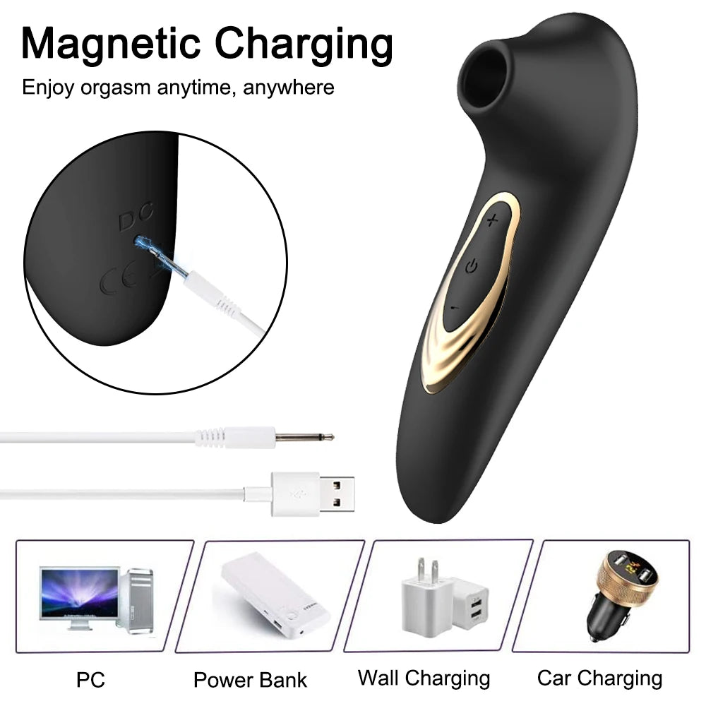Powerful Clit Sucker Vacuum Vibrator Clitoris Sucking Nipple Sucking Tongue Vibrating Oral Licking Sex Toys for Adult Women