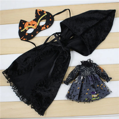 ICY DBS Blyth doll clothes halloween suit pink dress ghost Vampire hat cosplay outfits toy