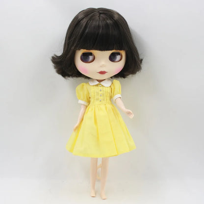 ICY DBS Blyth doll licca body pink blue yellow dress simple clothes cute