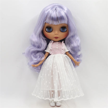 ICY DBS Blyth Doll 1/6 bjd blue mix violet hair joint body matte face 30cm nude doll toy anime girls gift