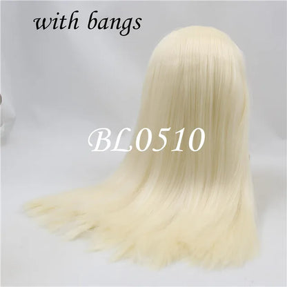 DBS factory blyth doll icy doll bjd wig rbl scalp and dome straight hair for DIY custom doll anime white skin black hair