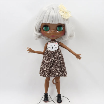 ICY DBS Blyth Doll Toy blyth doll joint body super black skin bjd 30cm doll for DIY custom doll anime girls
