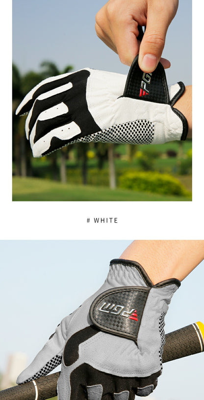 Professional Golf Gloves Microfiber Cloth Fabric Breathable Non-Slip Gloves Club Swing Putting Training Gloves
