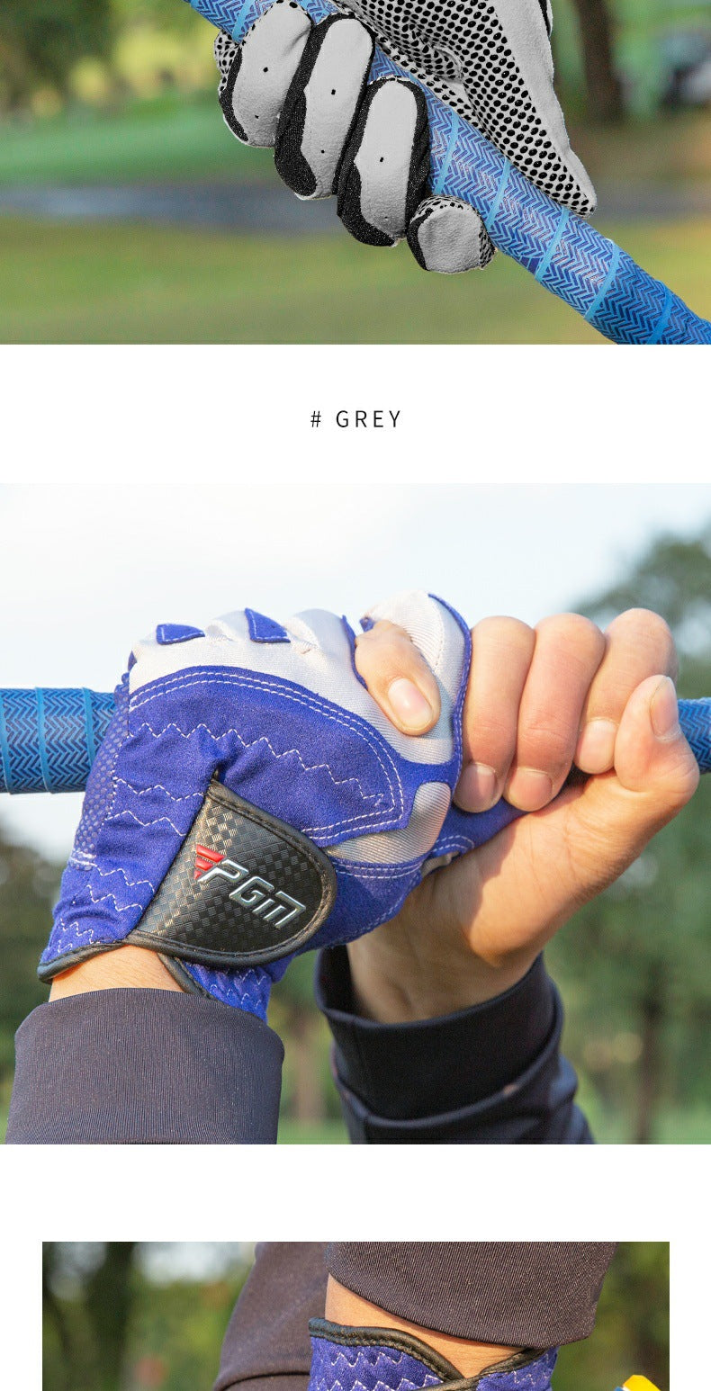Professional Golf Gloves Microfiber Cloth Fabric Breathable Non-Slip Gloves Club Swing Putting Training Gloves