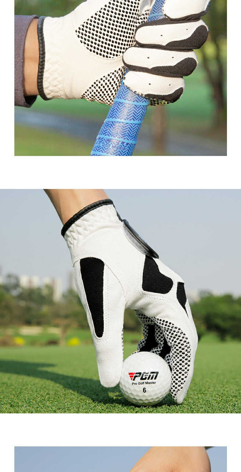 Professional Golf Gloves Microfiber Cloth Fabric Breathable Non-Slip Gloves Club Swing Putting Training Gloves