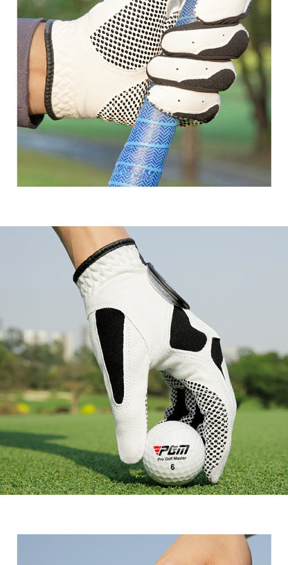Professional Golf Gloves Microfiber Cloth Fabric Breathable Non-Slip Gloves Club Swing Putting Training Gloves