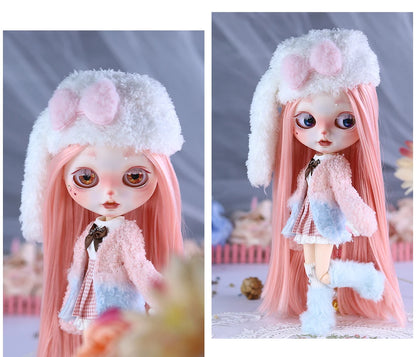 ICY DBS Blyth Plush Costume Girl BJD Animation Toys Cute Rabbit Set Girl Gift