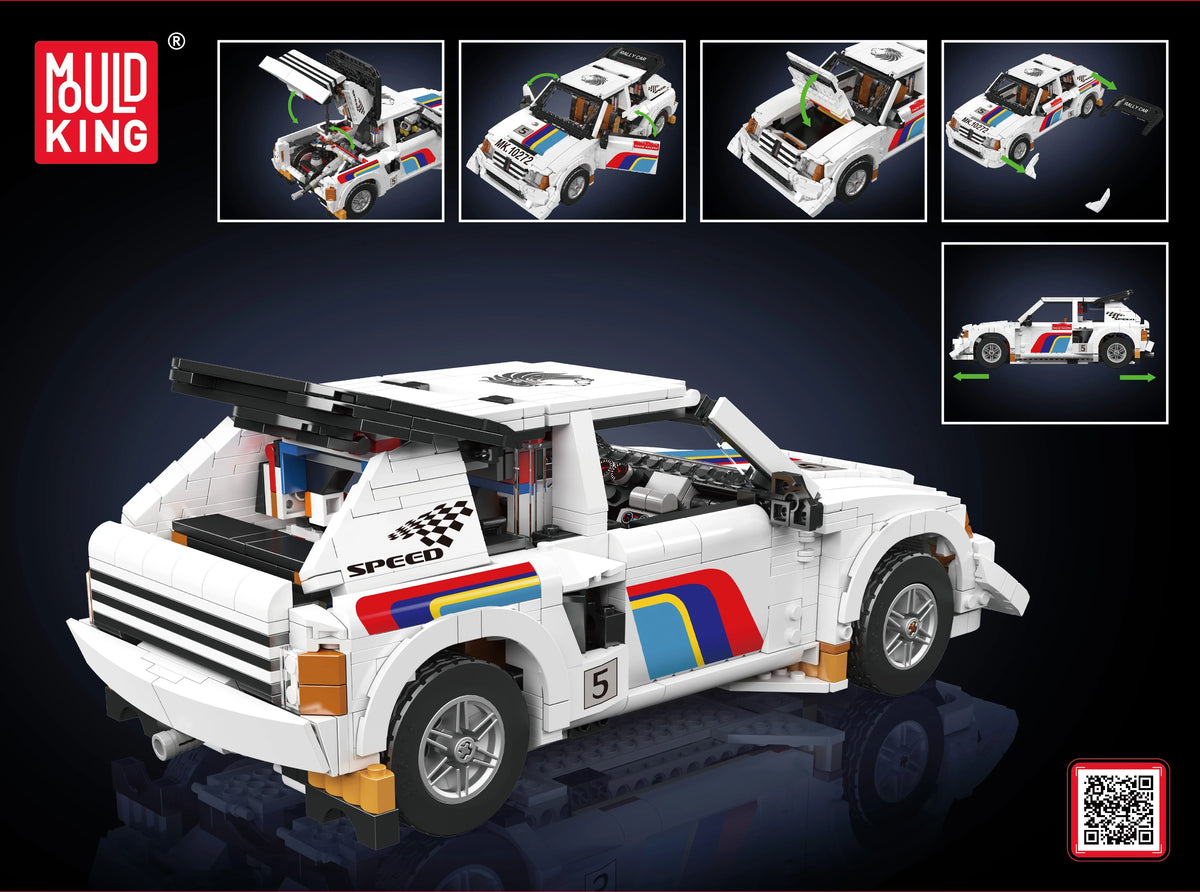 Mould King 10272 MOC 205 T16 EVO 2 Rally Racing Car Building Block Model Adult Collector Car Model Technology Clamping Building