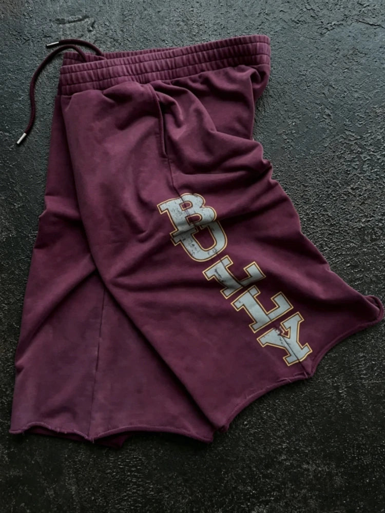 Y2K Maroon Reflective Baggy Shorts