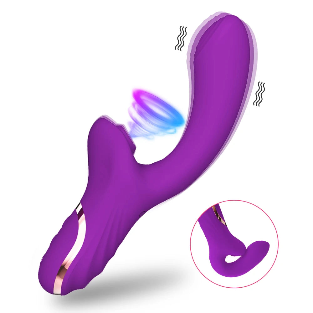 Vibrator For Women 2 In 1 Clitoral Sucking Clitoris Stimulator G-Spot Powerful Vibro Dildo Wand Female Clit Sucker Adult Sex Toy