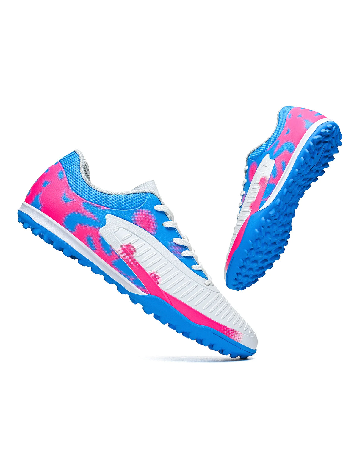 Men TF Turf Soccer Shoes Breathable PU Upper Anti‑Slip Rubber Outsole Light Footwear For Artificial Grass Training