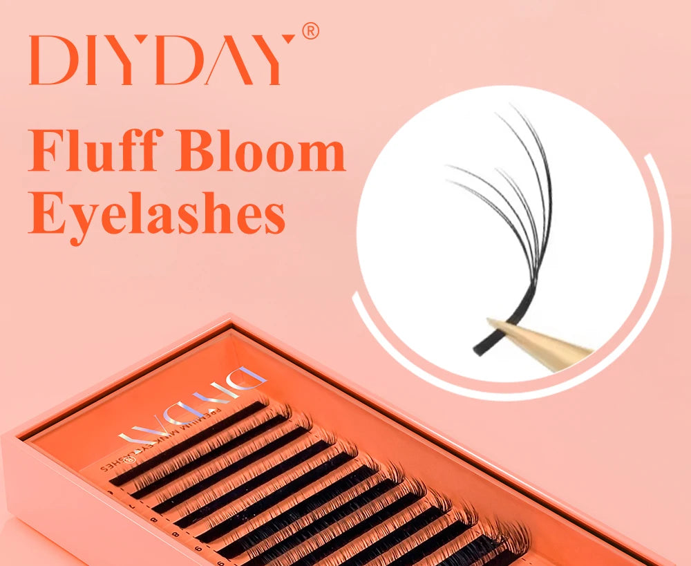 DIYDAY Layered Camellia Eyelashes LB LC LD LU(M) Fluffy Bloom Mink False Lashes Multi-layer Easy Fan Eyelash Extension