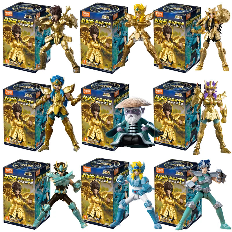 Original Blokees Gold Saint Action Figure Champion Saori Kido Seiya Mu Aiolia Assembly Figure Children Toys Birthday Gift