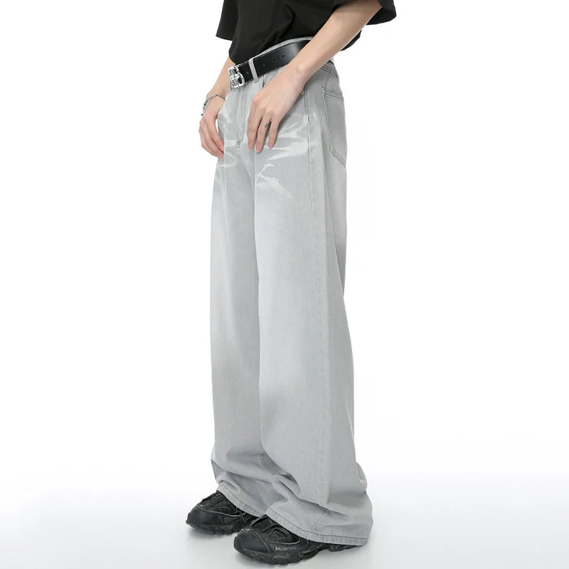 IEFB Straight Male Jeans Vintage Men's Denim Pants Tie-dyed Design Wide Leg Trousers Spring New Stylish Men Clothing 9C4276