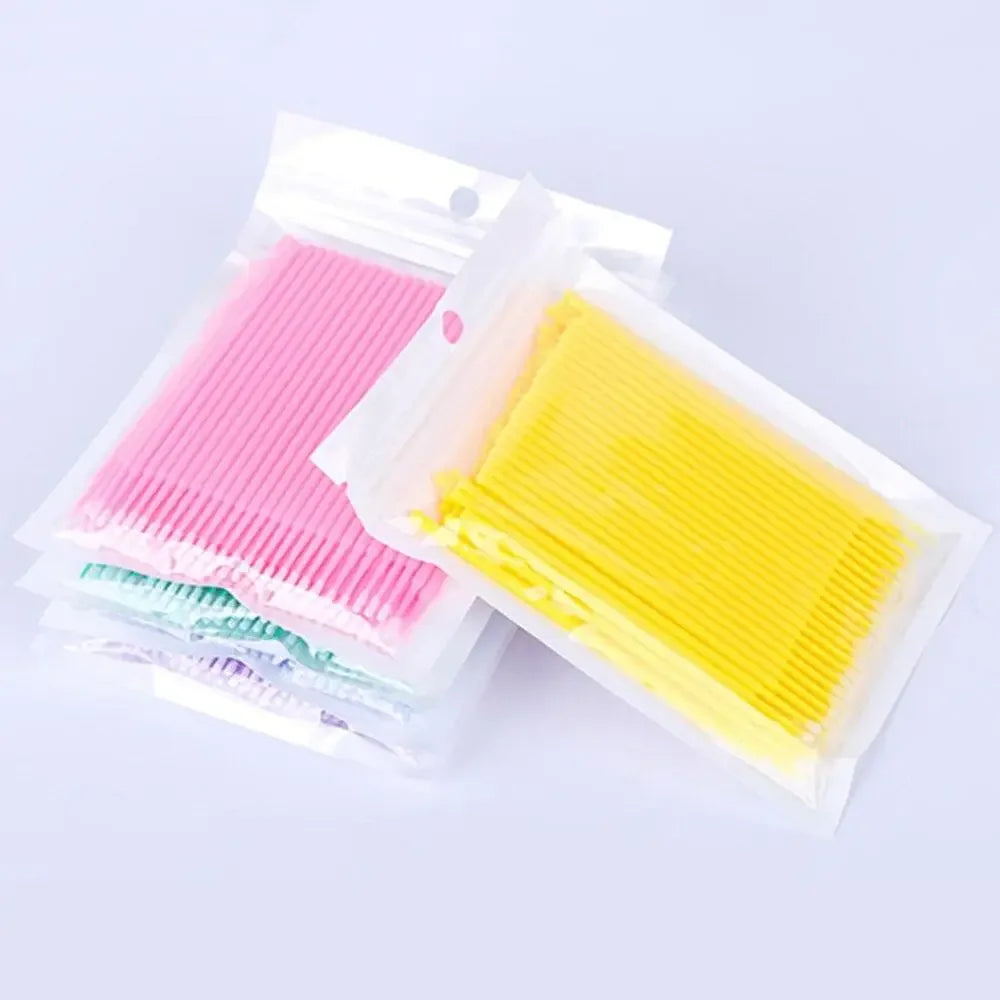 100pcs/lot Micro Brushes Make Up Eyelash Extension Disposable Eye Lash Glue Cleaning Brushes Free Applicator Sticks Makeup Tools