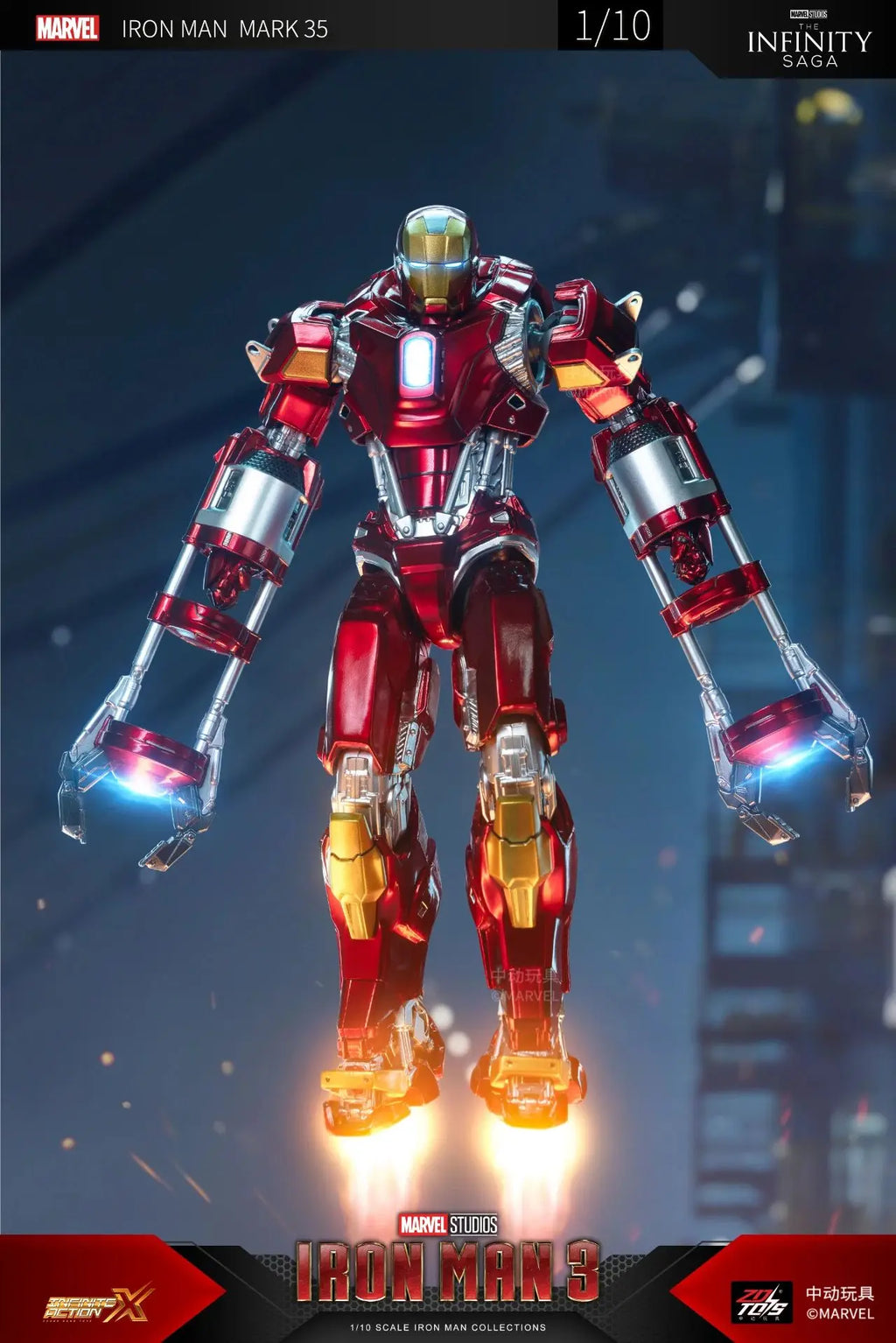 ZD Iron Man Figure Legends Iron Man Mk41 Mk47 Tank MK24 Iron Patriot 2.0 MK35 Red Snapper 1/10 Scale Iron Man Collections Gift