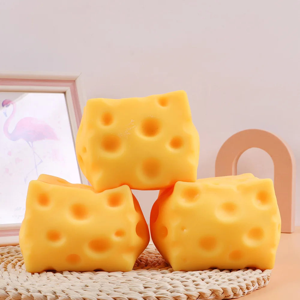 Giant Cube Cheese Squeeze Toy Simulation Extra Large Size Cheese Fidget Toy Slow Rebound Shapeable Venting Ball for Adult Gifts