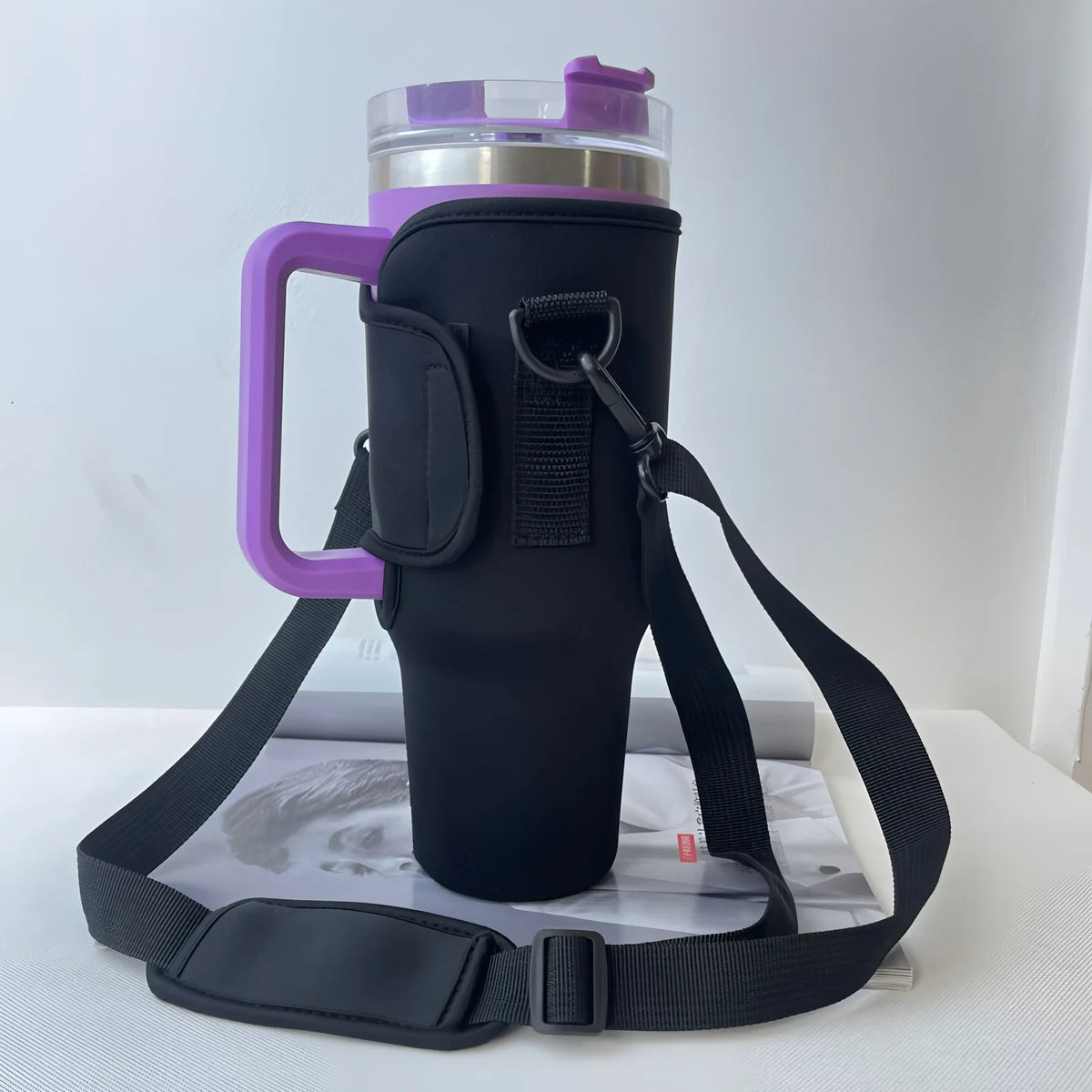 Large 40oz Insulated Leak Proof Water Bottle Carrier Bag Pouch Cover Holder Adjustable Strap for Thermos Outdoor Hiking Gym