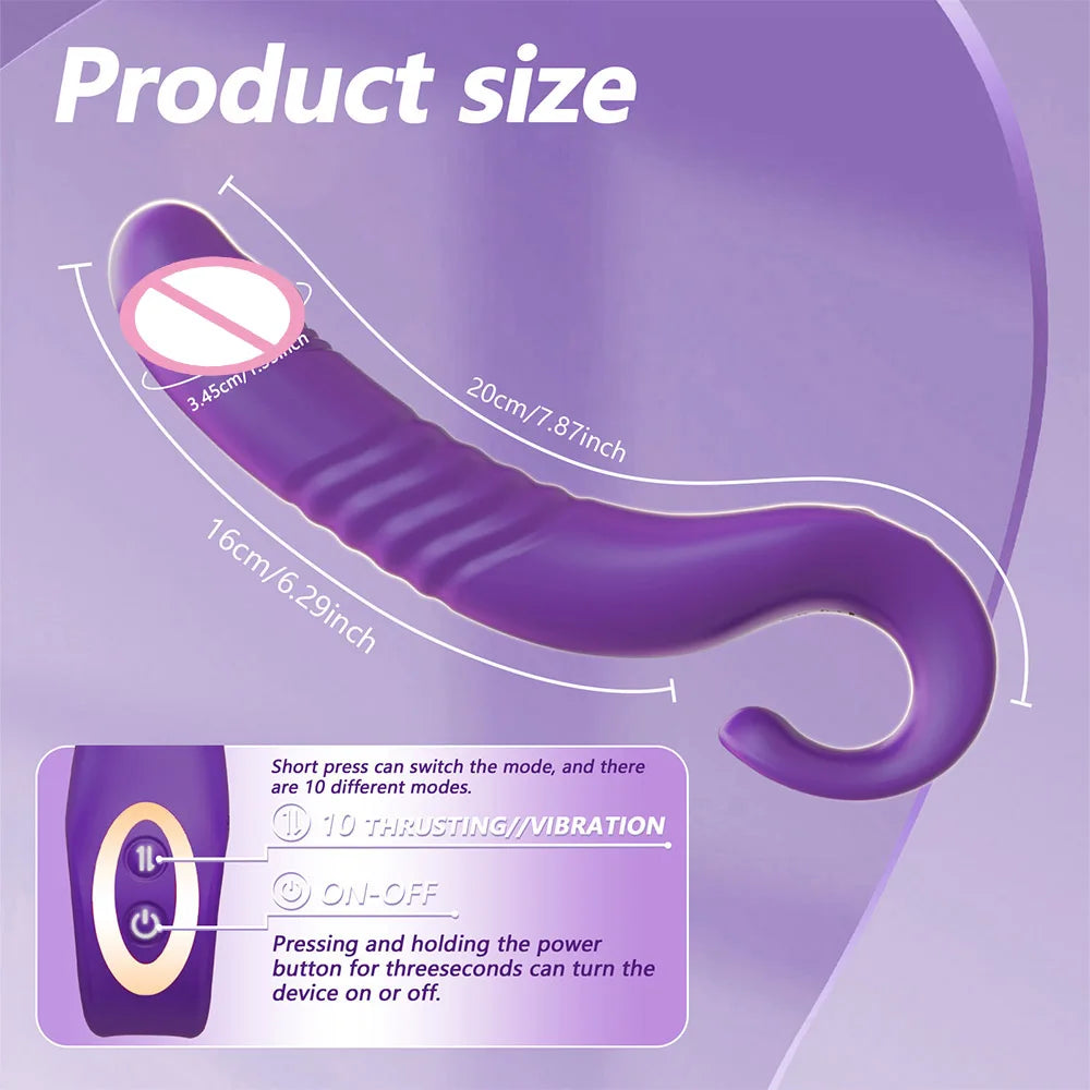 Powerful Telescopic Dildo Vibrator Female G-spot Clitoral Anal Stimulator Vagina Massager Sex Toy Couple Adult Supplies