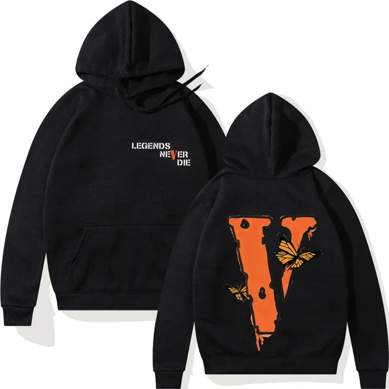 Men's V-Print Casual Hoodie
