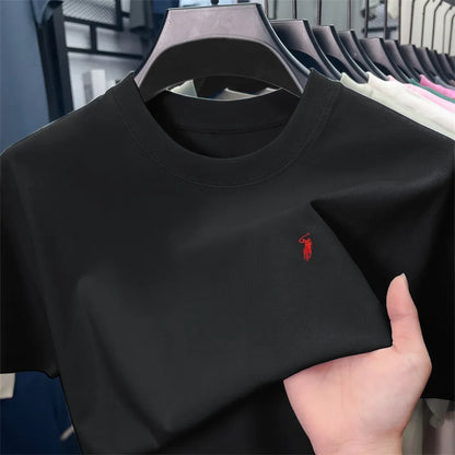 100% cotton breathable short sleeve T-shirt men's summer fashion luxury brand golf Paul embroidery loose casual round neck top
