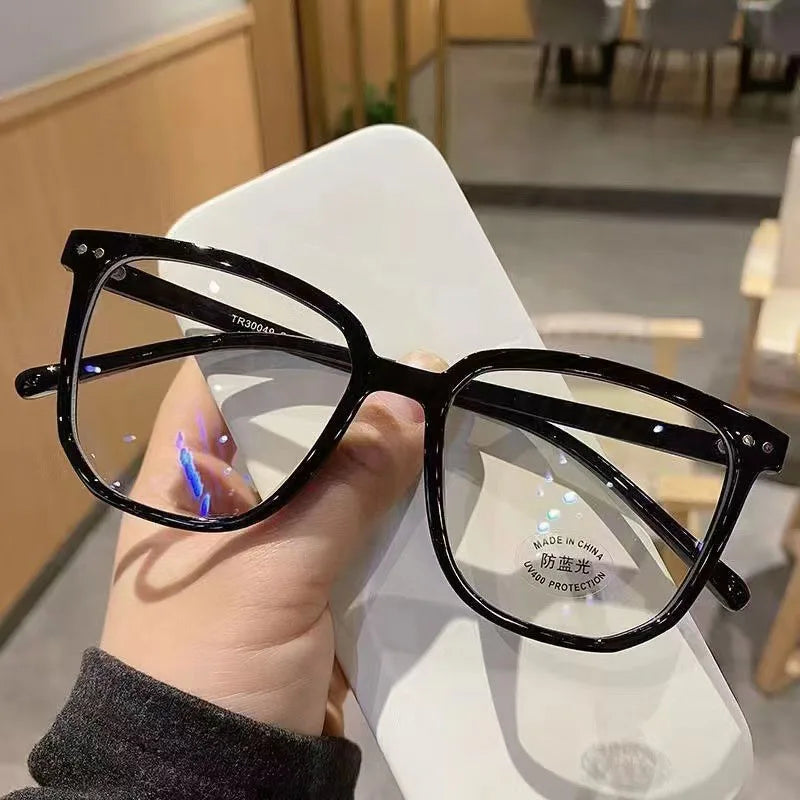 Korean Style Fashion Eyeglass Frames, Anti-Blue Light, Face Slimming Design, High-Value No-Makeup Look for Women