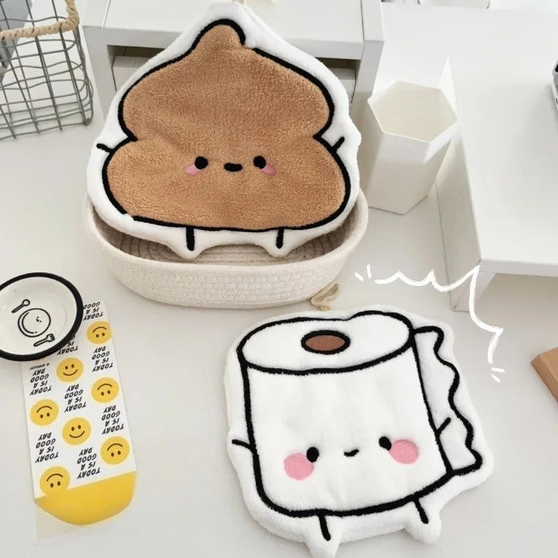 Soft Cartoon Hand Towel Wall-mounted Double-layer Thickened Coral Fleece Towel Super Water Absorbent Quick Drying Cotton Towel