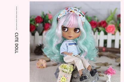 ICY DBS Blyth doll 1/6 bjd joint body doll black skin including clothes shoes casual with 30cm toy gift