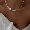 Minimalist Pearl Necklace for Women New Style Luxury Sensation Tassel Cold Tone Feng Shui Xiaomi Bead French Collar Chain
