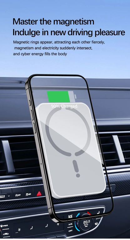 Magnetic Car Wireless Charger Air Vent GPS Phone Holder Stand For Magsafe iPhone 17 16 15 14 13 12 Pro Max Cell Fast Charging