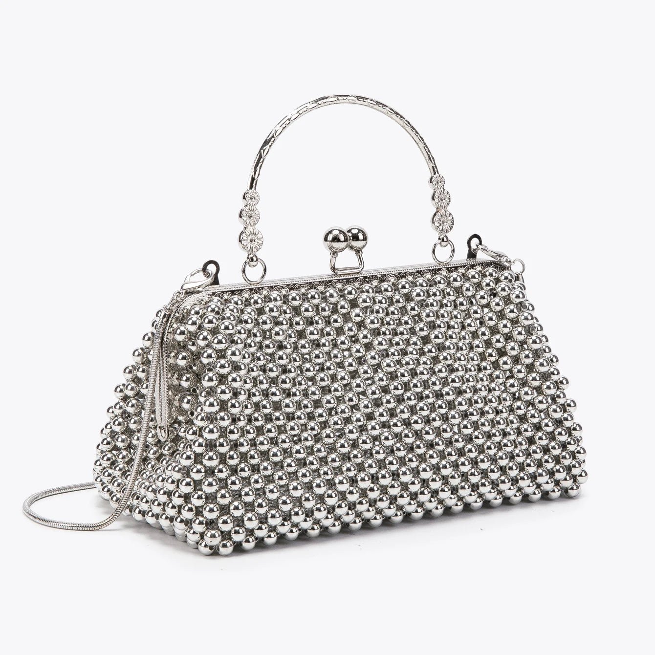 Women's Pearl Embellished ABS Frame Clutch Bag – Evening & Wedding, 6 Colors - TRYSHOPPY