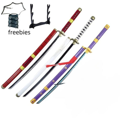 40in Anime One Piece Zoro Katana Wood Sword Luffy schwert Real Size Japanese Samurai Sabre Original Blade Cosplay Prop Toy Gift