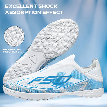 Cost-effective TF Football Boots PU Blend Upper Dense Rubber Stud Anti-slip Durable Budget Turf Football Footwear