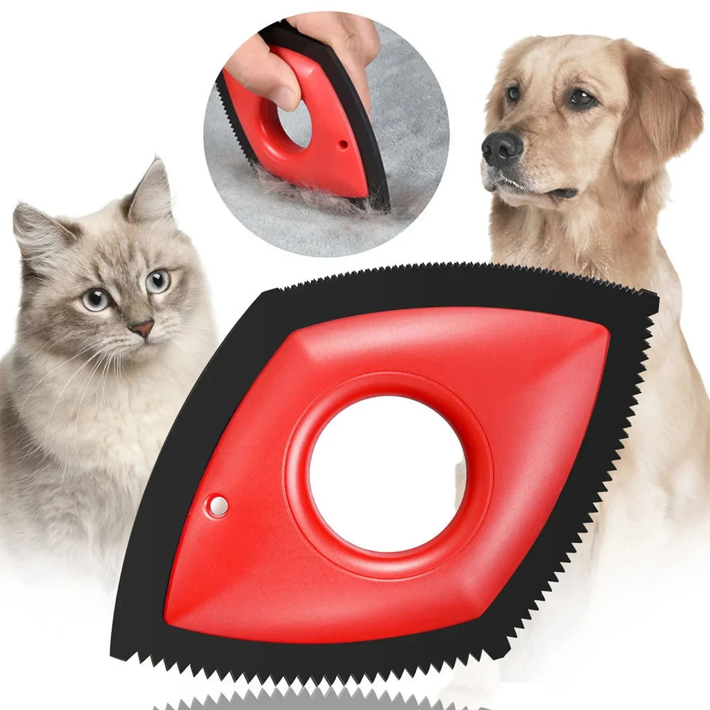 4-Mode Pet Hair Remover Comb – ABS & Silicone, Reusable, Dogs & Cats, 4 Colors