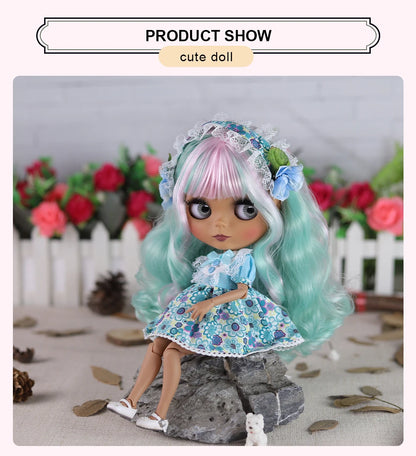 ICY DBS Blyth doll 1/6 bjd joint body doll black skin including clothes shoes casual with 30cm toy gift