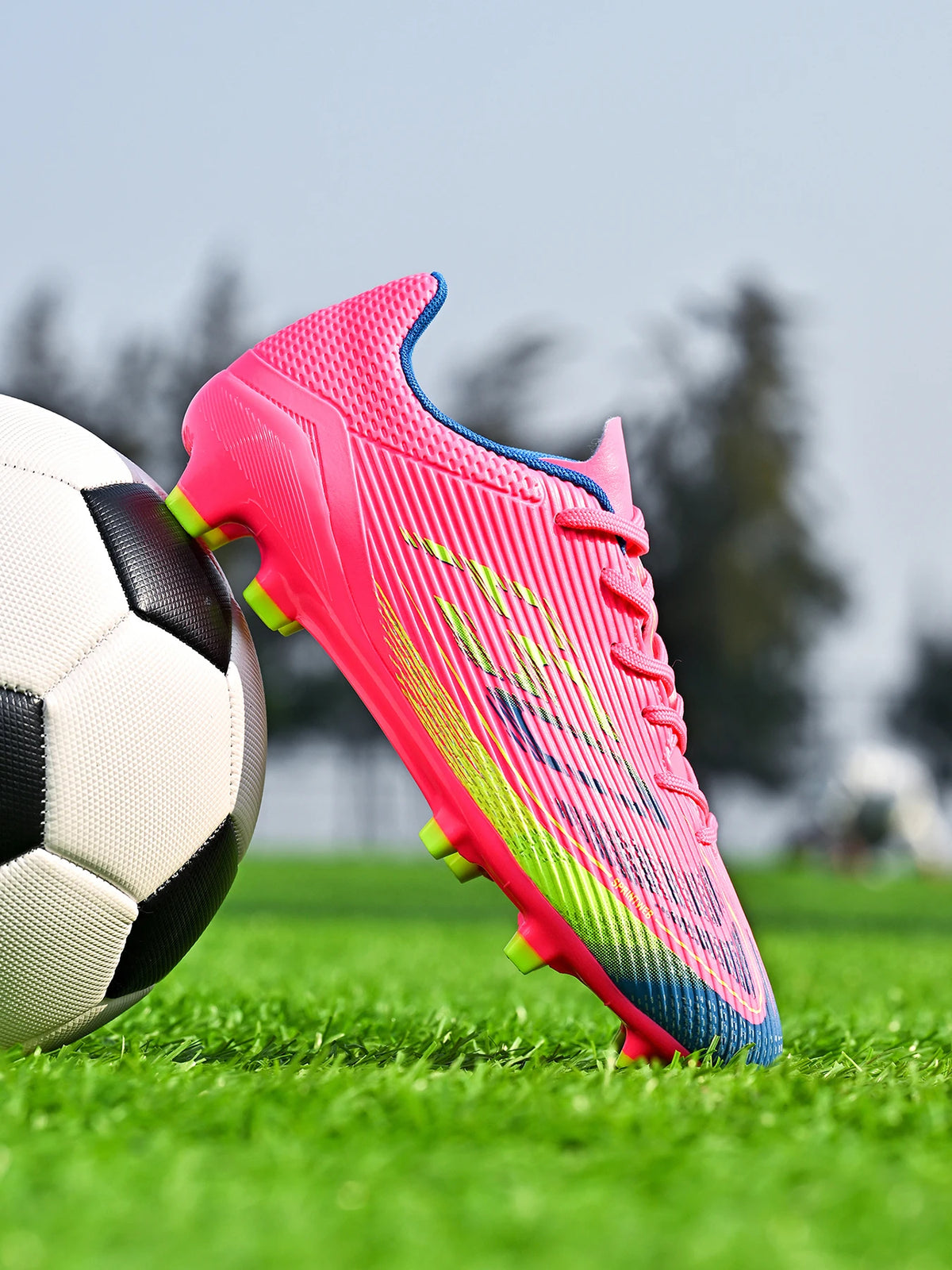 Training Casual Dual-use AG FG Soccer Boots PU Mesh Reinforced TPU Stud Anti-slip Wearproof Outdoor Grass Athletic Shoes