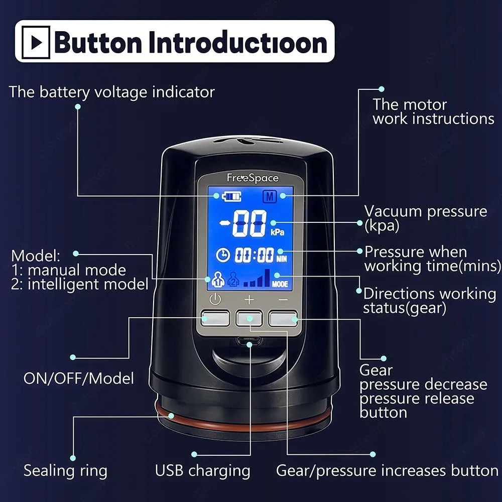 Automatic Electric Penis Pump Male Vacuum Suction Massager Delay Enlargement Glans Blowjob Masturbation Adult Sex Toys for Men